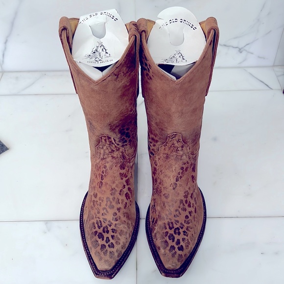 New Old Gringo Leopardito Leather Cowboy Boots 10” Size 6 - Picture 2 of 16